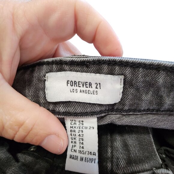 Forever 21 Womens Wide Leg Jeans Size 29 Black Denim - Picture 3 of 3